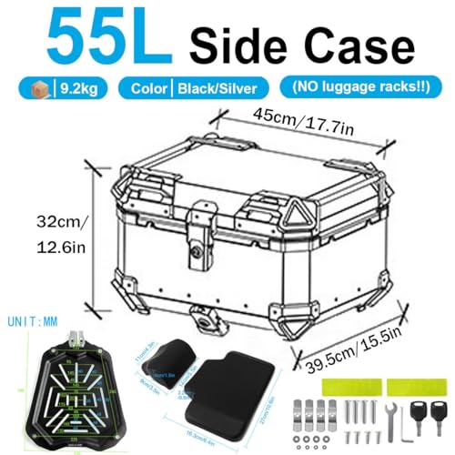Top Case Moto Étanche 55L avec Dossier Confortable pour Scooter - 4