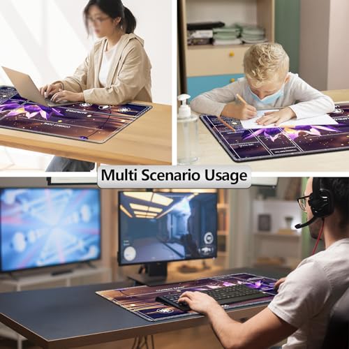 Image of for MTG Playmat with Card Storage Bag,Non-Slip Rubber Base & Smooth Surface 24x14in,Beginner-Friendly Magic Mat for Commander Deck,Purple Lotus Flower-1