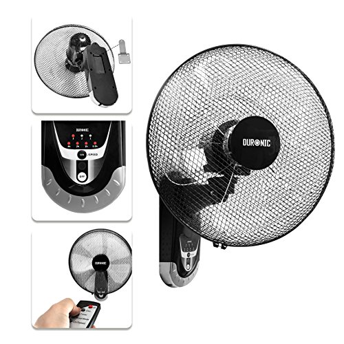 Duronic FN55 BK Wandventilator, 60 W, 5 bladen van 40 cm, oscillerende kop met timer, 3 snelheden, afstandsbediening, krachtige en stille motor, uittrekbare wandhouder, direct demonteerbaar - Image 5
