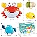 Baby Bath Toys for Toddlers, Crab Bath Bubble Maker with 12 Songs, 3 Pack Wind-up Pool Toys for Kid, Bathtub Toys As Birthday Gift for Boys Girls