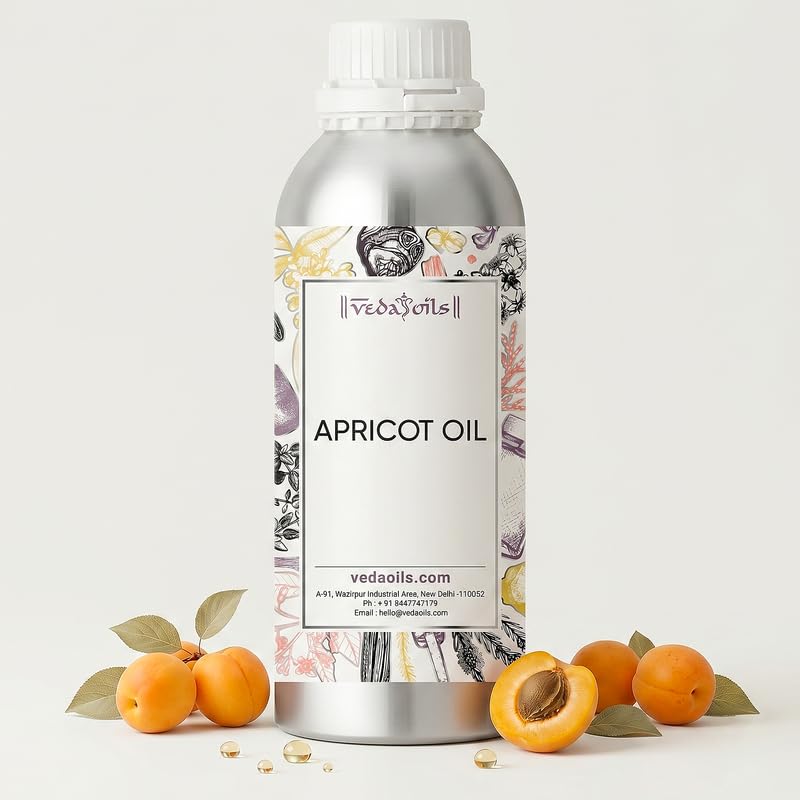 Image of VedaOils Apricot Seed Oil 100ml | 100% Pure, Natural & Cold Pressed | Apricot Oil for Skin & Face Moisturizer, Anti-Aging, Aromatherapy Carrier & Massage Oil