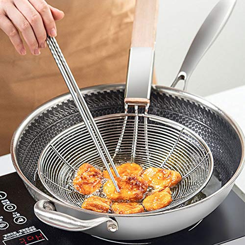 HEMOTON Coador Concha Fritura Coador Escumadeira Fio de AÃ§o InoxidÃ¡vel Colher para Fritar Alimento
