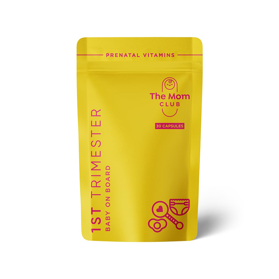 Pregnancy Vitamins for Women – 1st Trimester – Morning Sickness Relief & Baby Development – Weeks 1 to 12 – Prenatal Supplement with Folic Acid, Iron, B6 & Ginger – 30 Vegan Capsules – 1 Month Supply