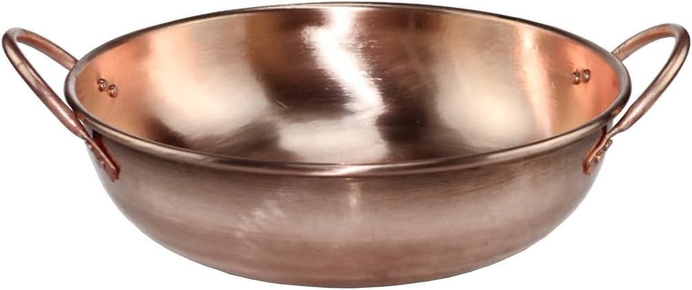 Copper Soup Pot Thickened Copper Stew Pot Nonstick Stock Pots Handmade Copper Cookware for Induction Cooker Camping Restaurant Party,40cm/15.7inch