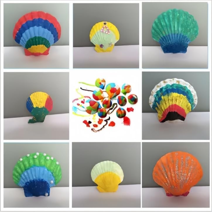 Miniatura 3 de 18 conchas blancas de vieira blanca, conchas naturales grandes de 4 a 6 pulgadas para bricolaje, pintura, manualidades, hornear, cocinar, servir,