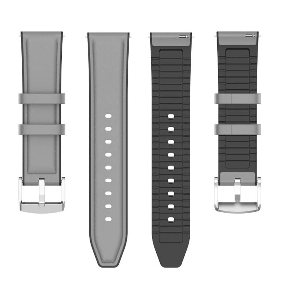 Image of AONES 20mm Watch Strap Leather Silicone Belt Compatible for Timex Analog Twhg03Smu26 Smartwatch Hook Band