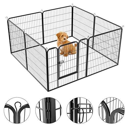 image for Yaheetech Heavy Duty Metal Pet Playpen - 32-inch Foldable Pets Playpen