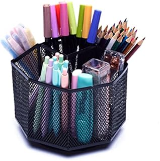 EXERZ Desk Organiser/Mesh Desk Tidy Candy/Pen Holder/Multifunctional Organiser 360 Rotating