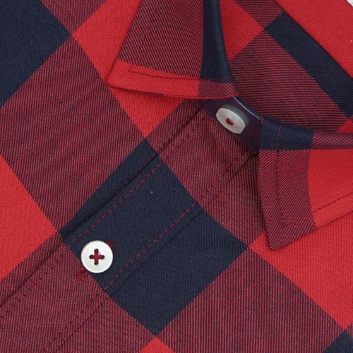 Image of GHPC 100% Cotton Big /Buffalo Checks Half Sleeves Regular Fit Formal Shirt for Men