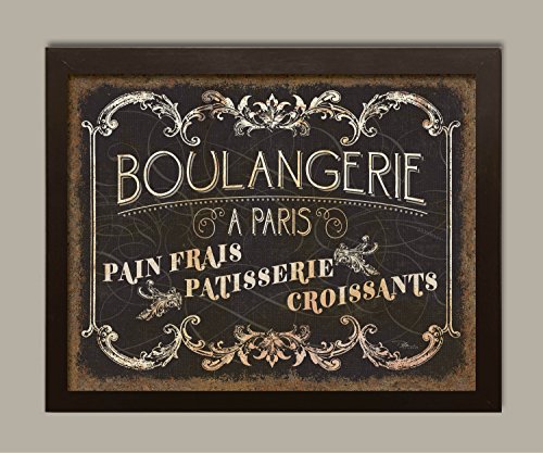 Gango Home Decor Parisian Sign French Boulangerie Croissants and Patisserie