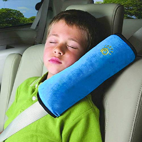 2PC Blue Seat Belt Pillow for Kids, Baby Seatbelt Pillow, Carseat Pillow Protector for Toddler Travel, Kids Travel Seat Belt Pillow, Seatbelt Strap Covers for Child Infant