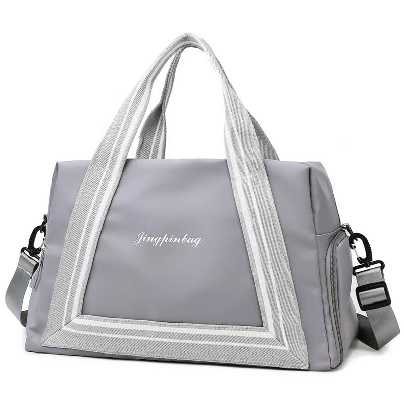 Durable Oxford Fabric Bag for Women with Separate Shoes Compartment and Wet and Dry Pocket Lightweight Gym/Yoga/Sports/Travel Multifunctional Bag. (C. Grey)-image-21