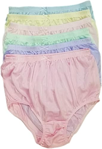 Size Hip 40-44 6 pcs/set Thai Vintage Sheer Nylon Panties Brief Underwear Adult men women Comfort Loose Soft random color