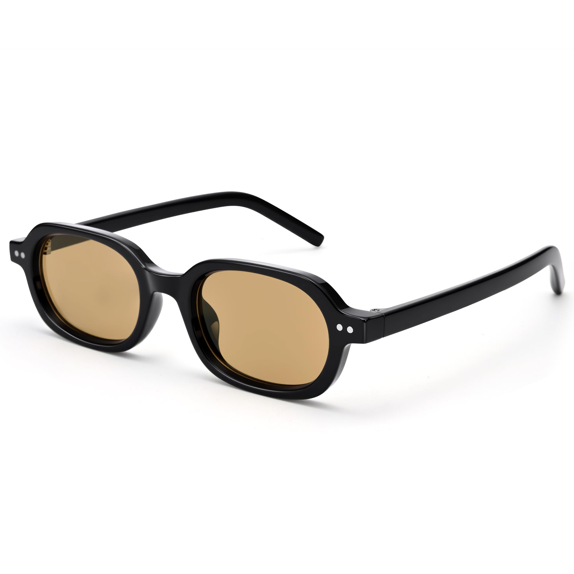 COASION Skinny Rectangle Sunglasses for Women - 90s Retro Rave Sun Glasses Cute Sunnies Trendy Shades