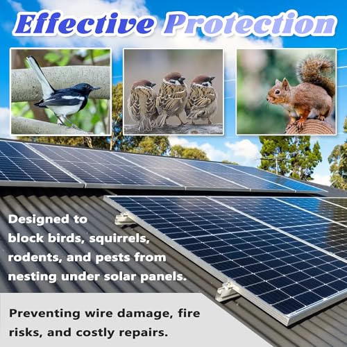 PROLEE 6 Inch X 100FT Solar Panel Bird Guard, Anti-Rust Critter Guard with 100 Fastener Clips Rooftop Solar Panel Bird Wire Screen, Removable Without Damage(6 Inch x 100 Feet) by PROLEE - Image 6
