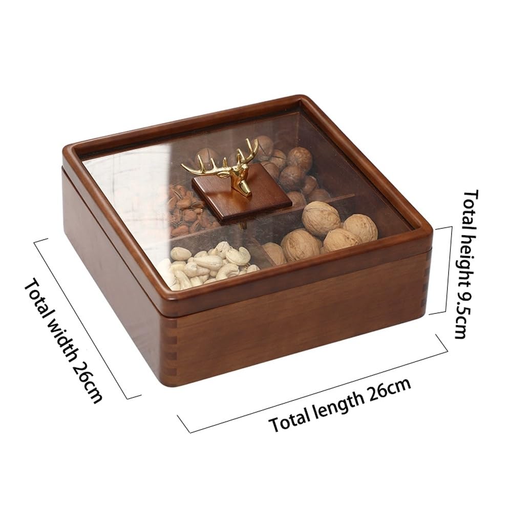 Snackgerechten lade, 5-delige verdeelde herbruikbare voorgerechtschotel droog fruit dienblad voor voedselsnacks snoep gebak noten serveerschalen voor feesten en picknick (Pack van 1, 25 x 2,8 cm