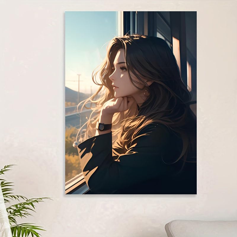 Lámina anime de mujer hermosa en formato 45x60 cm para dormitorio