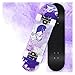 Planche à roulettes débutants Skateboards, 80 * 20cm Skateboards pour filles et garçons, tableau de patins de croisière d'érable, y compris roues PU, modèle coloré, roulement, camion ( Color : H )