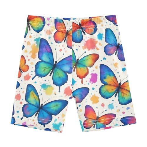 Joisal Girls Biker Shorts Toddler Cotton Shorts for Under Dress Cute 4t Kids Clothes Colorful Watercolor Butterflies
