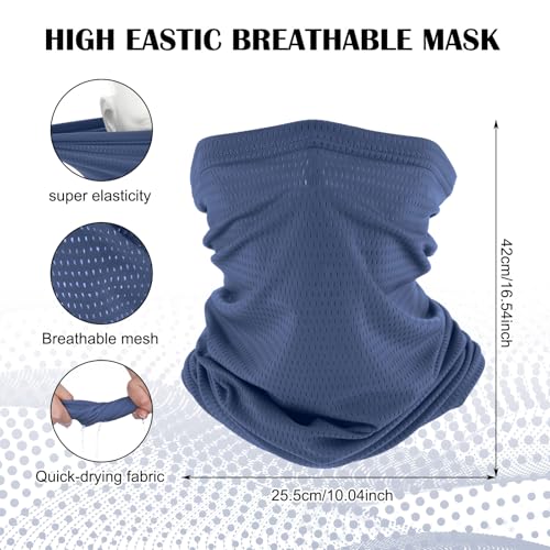 Image of Geyoga 2 /4 Pack Cooling Neck Gaiter Summer Breathable Balaclava Face Mask with Mesh Holes UV Protection Sun Scarf Men Women
