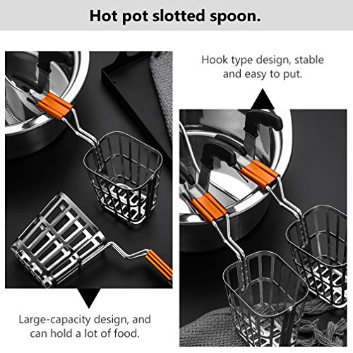 Cabilock Cesta de fritura de aço inoxidável para abrir e fechar com clipe antiqueimaduras, cesta de