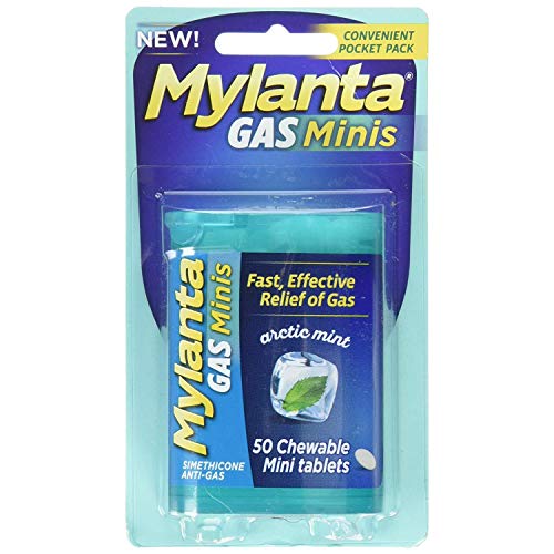 Mylanta Gas Mini Chewable Tabs, Arctic Mint, 50 Mini Tablets Per Bottle (4 Pack)