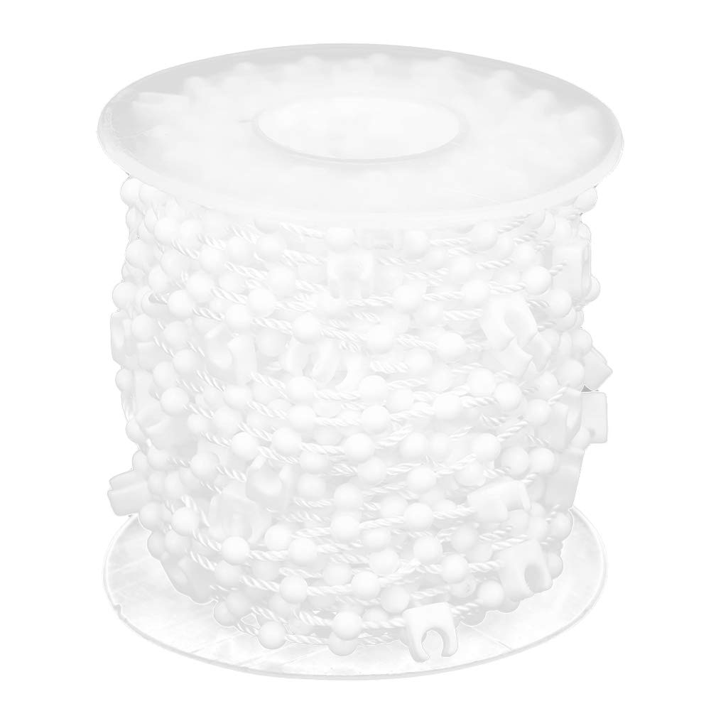 EBTOOLS 10M Vertical Blind Chain, White, Iron + POM, Durable, Manual Control, Spot Clean, 58g, 10M x 10.2M