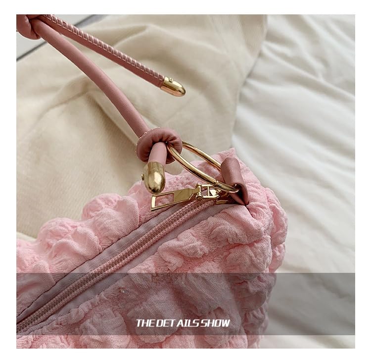 Women's Quilted Tote Bag, Puffy Crossbody Bag, Bubble Purse For Women Shoulder Bag Handbag with Adjustable Strap, 10.6x6.3x3.1 Inches4