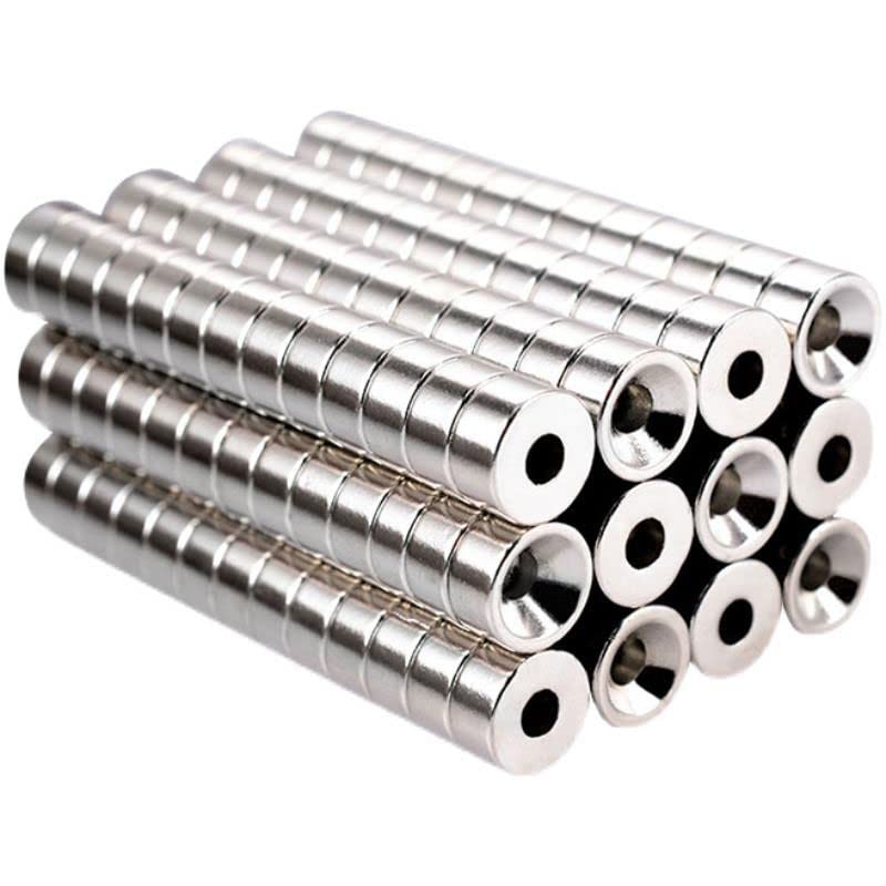 RarEarMag Magnets Countersunk Powerful Dia 12mm x H 3mm Hole 3mm Strong Permant Rare Earth Neodymium Screw Magnets for Hold Tools, Pickup Mini Screws, DIY, Home Application , Industry (40)