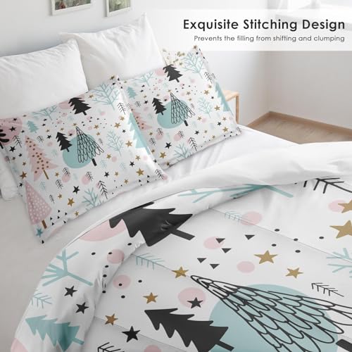 Comforter-Set-Queen-Size-Cute-Floral-Snow-3-Pcs-Bedding-for-Kids-and-Adults-Winter-Merry-Christmas-Comforter-Set-with-2-Pillowcases-for-Bedroom-Bed-Decor Comforter Set Queen Size Cute Floral Snow 3 Pcs Bedding for Kids and Adults Winter Merry Christmas Comforter Set with 2 Pillowcases for Bedroom Bed Decor