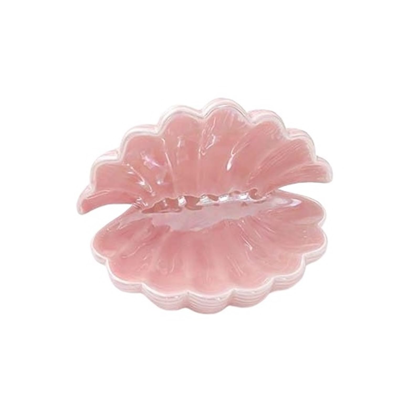 RRYPBOVG Ceramic Jewelry Dish Ceramic Shell Jewelry Plate Earring Storage Display Dressing Table Home Handicraft Small Ornaments(Pink)