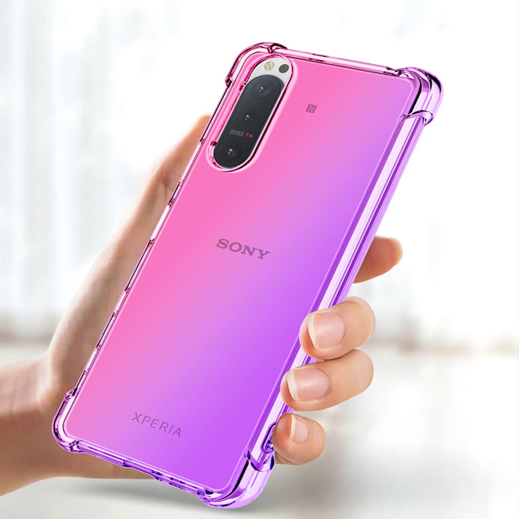 Funda Silicona Transparente Funda Para Sony Xperia 5 II - Transparente Con Diseño Degradado - Anti-Golpes Y Flexible Protector Sony Xperia