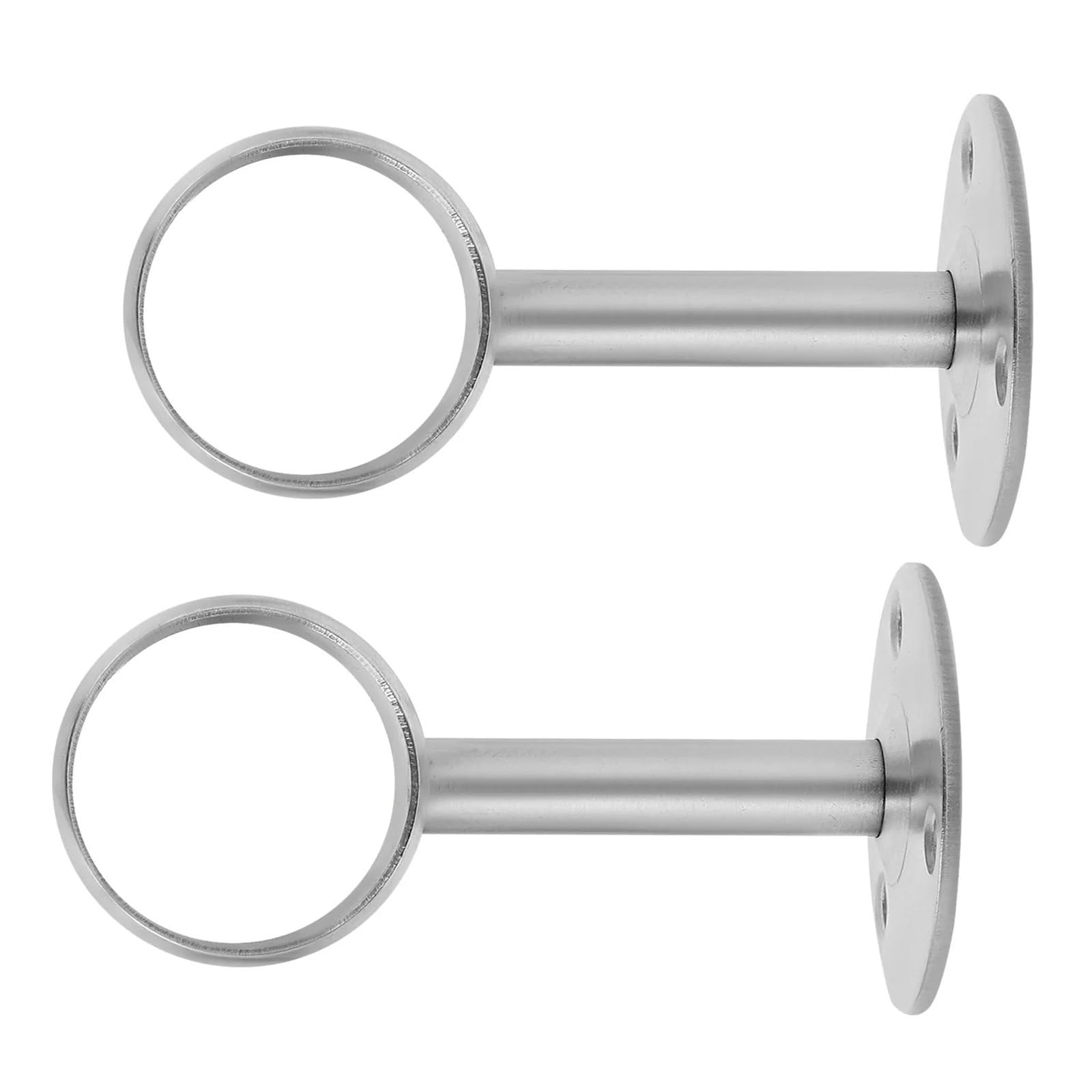 Catchorn Curtain Rod Brackets 4Pcs Rustproof Stainless Steel Closet Pole Holder Shower Curtain Rod Bracket Space Saving Wall Ceiling Mount Hooks for Bathroom Balcony Kitchen Cupboard