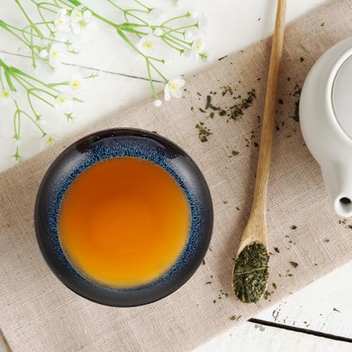 Set de servicio de té de cerámica azul portátil con tetera y taza individual 8