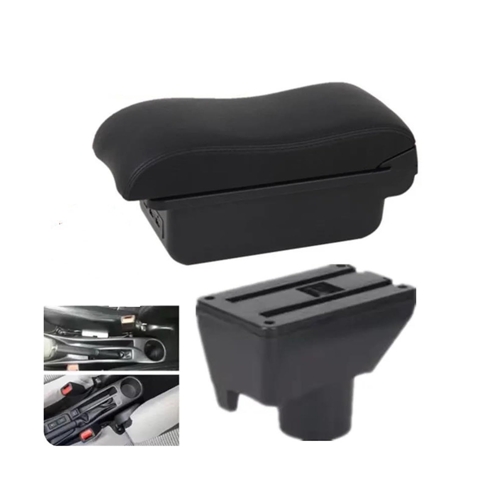 RESPUNEKBAH For TOYOTA For Yaris For Vitz 2012 11-19 Center Storage Box Interior Armrest Box Car Accessories Car Armrest(B2 black line 3USB)