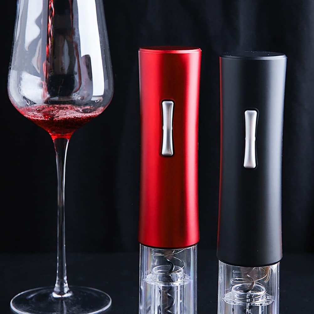Sacacorchos de Vino eléctrico, Sacacorchos de Vino a batería, Kit de sacacorchos de Vino a batería, Regalo para los Amantes del Vino, Hogar, Cocina, Fiesta, Bar, Boda (Negro)