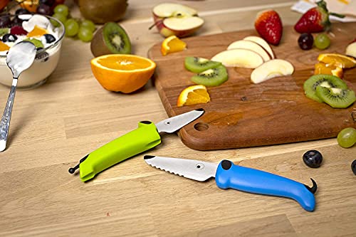 KUHN RIKON Kinderkitchen Messer Hund mit Zähnen blau, Kindermesser ab 3 Jahren, Stainless Steel