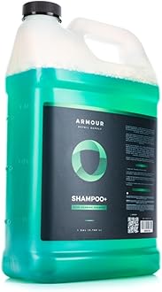 Armour Detail Supply Shampoo+ High-Foaming pH Neutral Shampoo, Professional Automotive Cleaning, Compatible with Foam Cannons or Bucket Washes - 1 Gallon