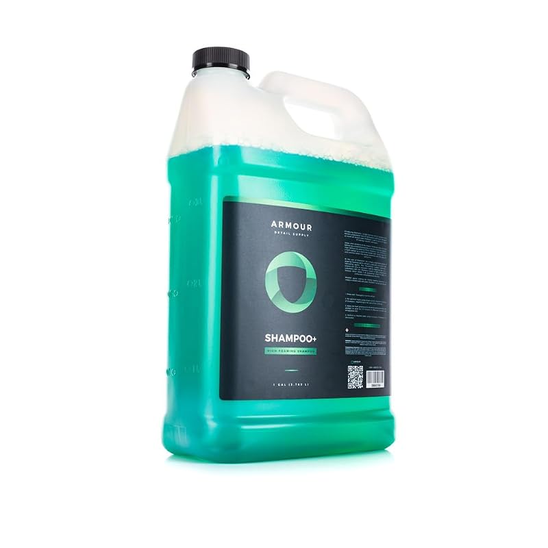 Shampoo automotivo Armour Detail Supply Shampoo+ pH neutro e alta espuma para canhão de espuma ou lavagem com balde, frasco de 3,84 L