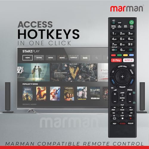 Image of marman Replacement for Sony Smart tv Suitable for 4k UHD OLED RMT-TX202P Model Non Voice Remote Controller with Multi-Functionality Sequence Infrared Technology Without Google Assistance