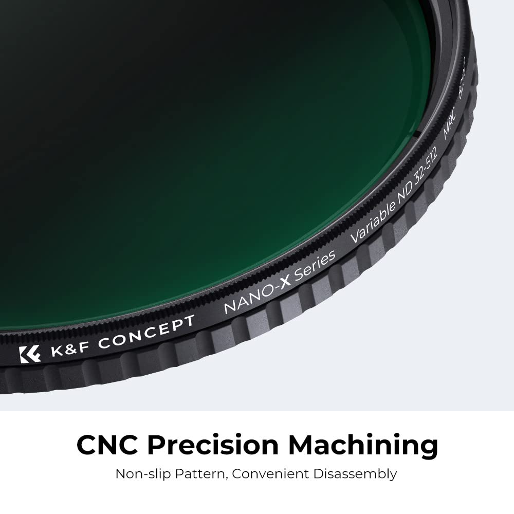 K&F CONCEPT Nano-X Variabler Graufilter 72MM Variable ND Filter ND32-512(5-9 Blendenstufen)