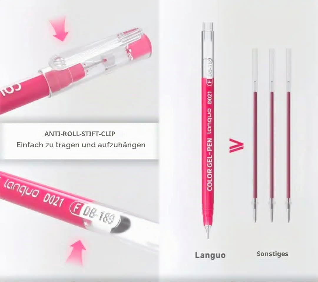 Languo Die Box mit 252 nummerierten Gelstiften, 234 Farben, Gelstift für Erwachsene zum Zeichnen, Rätsel-Ausmalen, Kritzeln, Basteln, Scrapbooking (0,6 mm)