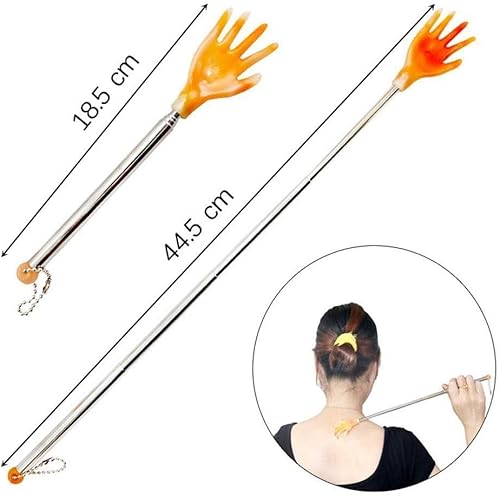Miniatura 9 de Rascador telescópico portátil para la espalda, herramienta de masaje de picazón, rastrillo tamaño de masaje, tipo bolígrafo, rascado, acero