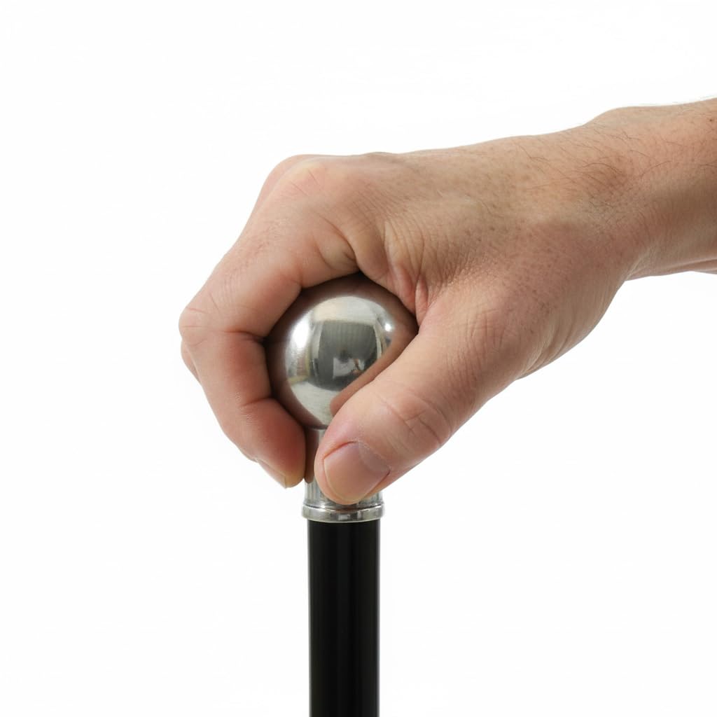 bastón de Paseo con Bola para Hombre y Mujer, Personalizado, de Madera | bastón de Paseo Elegante, sólido, Ceremonial, de colección | Cavagnini, Fabricado en Italia