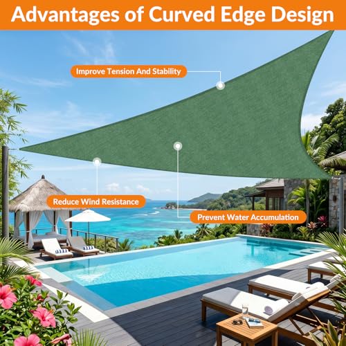Image of KANAGAWA 22'X27' Sun Shade Sail Dark Green Curved Square Customizable