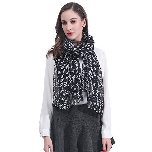 Bird Print Women's Scarf Shawl Wrap Lightweight2