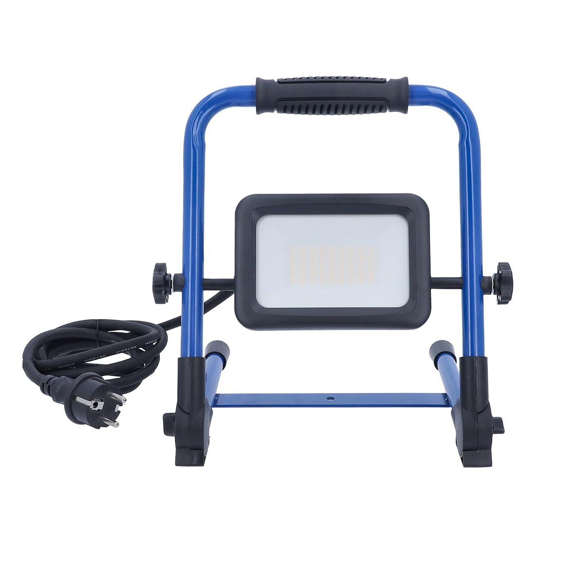 as - Schwabe Optiline reflektor roboczy LED, 30 W, 3600 lumenów, żywotność 40 000 h, przewód przyłączeniowy 2 m, obudowa stalowa IP65, składany stelaż, wytrzymały, 4000 K, neutralna biel, IP44, 46680
