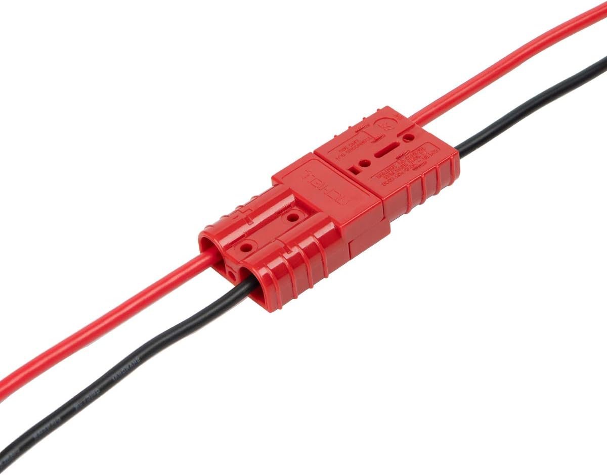 HYCLAT 2-4 Gauge Battery Quick Connect/Disconnect Wire Harness Plug Connector Recovery Winch Trailer, Pack of 2, Red