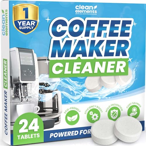 Coffee Maker Cleaner & Descaler Tablets – 24 Pack, Deep Cleaning for Coffee Pot & Coffe Machine,...