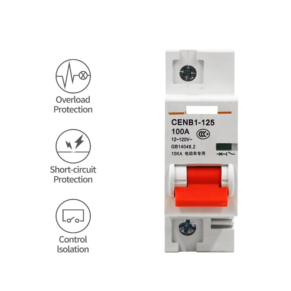 Interruttore CC monopolare 120V 125A mini Circuit Break batteria Auto Protector termico Trip magnetico Curva B Installazione su guida DIN da 35mm(63a)